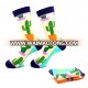 Fashionable newest top selling cactus patterned mid calf novelty men socks